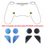 eXtremeRate Chameleon Purple Blue Glossy Replacement Redesigned Back Buttons K1 K2 Paddles for eXtremeRate PS4 Controller Dawn 2.0 Remap Kit - P4GZ050