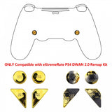 eXtremeRate Chrome Gold Glossy Replacement Redesigned Back Buttons K1 K2 Paddles for eXtremeRate PS4 Controller Dawn 2.0 Remap Kit - P4GZ051