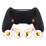 eXtremeRate Chrome Gold Glossy Replacement Redesigned Back Buttons K1 K2 Paddles for eXtremeRate PS4 Controller Dawn 2.0 Remap Kit - P4GZ051