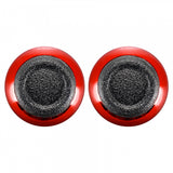 eXtremeRate Replacement Chrome Red Buttom Black Rubber Thumbsticks For PS4 Controller - P4J0121