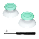 eXtremeRate Mint Green & White Dual-Color Replacement 3D Joystick Thumbsticks, Analog Thumb Sticks with Phillips Screwdriver for PS4 Slim Pro Controller - P4J0130