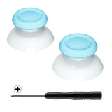 eXtremeRate Heaven Blue & White Dual-Color Replacement 3D Joystick Thumbsticks, Analog Thumb Sticks with Phillips Screwdriver for PS4 Slim Pro Controller - P4J0131