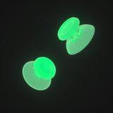 eXtremeRate Glow in Dark - Green Dual-Color Replacement 3D Joystick Thumbsticks, Analog Thumb Sticks with Phillips Screwdriver for PS4 Slim Pro Controller - P4J0133
