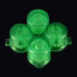 eXtremeRate Transparent Green Action Buttons Repair for PS4 Controller-P4J0212