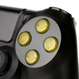 eXtremeRate Transparent Yellow Action Buttons Repair for PS4 Controller-P4J0213