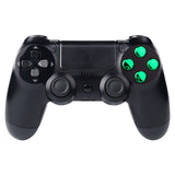 eXtremeRate Chrome Green Action Buttons Repair for PS4 Controller-P4J0222