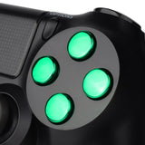 eXtremeRate Chrome Green Action Buttons Repair for 4 PS4 Controller-P4J0222