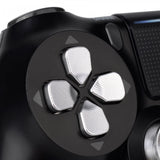eXtremeRate Metal Silver Dpad Direction Pad Buttons Repair for PS4 Controller - P4J0526