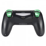 eXtremeRate Metal Green Color Buttons Custom Kits R1 L1 R2 L2 Triggers for PS4 Controller - P4J0906