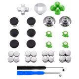 eXtremeRate Magnetic Metal Bullet Buttons Dpads Aluminium Thumbstick Joystick Adustable Height Replacement Parts for  PS4 Controller all Models (31 in 1) - P4J1004