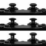 eXtremeRate Black ThumbsGear Interchangeable Ergonomic Thumbstick for PS4 Slim PS4 Pro PS5 Controller with 3 Height Domed and Concave Grips Adjustable Joystick - P4J1101