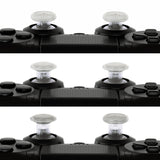 eXtremeRate Transparent ThumbsGear Interchangeable Ergonomic Thumbstick for PS4 Slim PS4 Pro PS5 Controller with 3 Height Domed and Concave Grips Adjustable Joystick - P4J1103