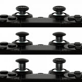 eXtremeRate ThumbsGear Interchangeable Ergonomic Thumbstick for PS4 Slim PS4 Pro PS5 Controller with 3 Height Domed and Concave Grips Adjustable Joystick - Chrome Silver & Black - P4J1105