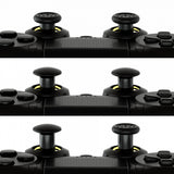 eXtremeRate ThumbsGear Interchangeable Ergonomic Thumbstick for PS4 Slim PS4 Pro Controller with 3 Height Domed and Concave Grips Adjustable Joystick -  Chrome Glossy Gold & Black - P4J1108