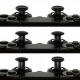eXtremeRate ThumbsGear Interchangeable Ergonomic Thumbstick for PS4 Slim PS4 Pro Controller with 3 Height Domed and Concave Grips Adjustable Joystick - Chrome Glossy Silver & Black - P4J1109