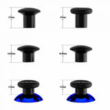 eXtremeRate ThumbsGear Interchangeable Ergonomic Thumbstick for PS4 Slim PS4 Pro Controller with 3 Height Domed and Concave Grips Adjustable Joystick - Chrome Glossy Blue & Black - P4J1111