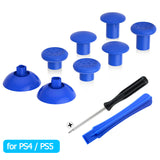 eXtremeRate Blue ThumbsGear Interchangeable Ergonomic Thumbstick for PS5 Controller, for PS4 All Model Controller - 3 Height Domed and Concave Grips Adjustable Joystick - P4J1113