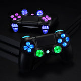 eXtremeRate Multi-Colors Luminated D-pad L1 R1 R2 L2 Trigger Thumbsticks Home Face Buttons DTFS (DTF 2.0) LED Kit for PS4 CUH-ZCT2 Controller - 10 Colors Modes 7 Areas DIY Option Button Control - P4LED01