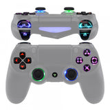 eXtremeRate Multi-Colors Luminated D-pad Thumbstick L1 R1 R2 L2 Home Face Buttons DTFS (DTF 2.0) LED Kit for PS4 CUH-ZCT2 Controller with Classical Symbols Buttons - 10 Colors Modes 7 Areas DIY Option - P4LED02