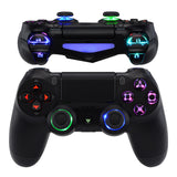 eXtremeRate Multi-Colors Luminated D-pad Thumbstick L1 R1 R2 L2 Home Face Buttons DTFS (DTF 2.0) LED Kit for PS4 CUH-ZCT2 Controller with Classical Symbols Buttons - 10 Colors Modes 7 Areas DIY Option - P4LED02