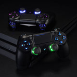 eXtremeRate Multi-Colors Luminated D-pad Thumbstick L1 R1 R2 L2 Home Face Buttons DTFS (DTF 2.0) LED Kit for PS4 CUH-ZCT2 Controller with Classical Symbols Buttons - 10 Colors Modes 7 Areas DIY Option - P4LED02