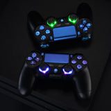 eXtremeRate Multi-Colors Luminated D-pad Thumbstick Trigger Home Face Buttons, Chameleon Classical Symbols Buttons DTFS (DTF 2.0) LED Kit for PS4 Slim PS4 Pro Controller - Controller NOT Included - P4LED04