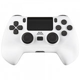 eXtremeRate White DECADE Tournament Controller (DTC) Upgrade Kit for PS4 Controller JDM-040/050/055, Upgrade Board & Ergonomic Shell & Back Buttons & Trigger Stops - Controller NOT Included - P4MG003