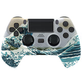 eXtremeRate The Great Wave DECADE Tournament Controller (DTC) Upgrade Kit for PS4 Controller JDM-040/050/055, Upgrade Board & Ergonomic Shell & Back Buttons & Trigger Stops - Controller NOT Included - P4MG007