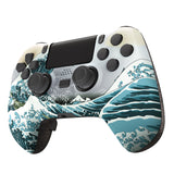 eXtremeRate The Great Wave DECADE Tournament Controller (DTC) Upgrade Kit for PS4 Controller JDM-040/050/055, Upgrade Board & Ergonomic Shell & Back Buttons & Trigger Stops - Controller NOT Included - P4MG007