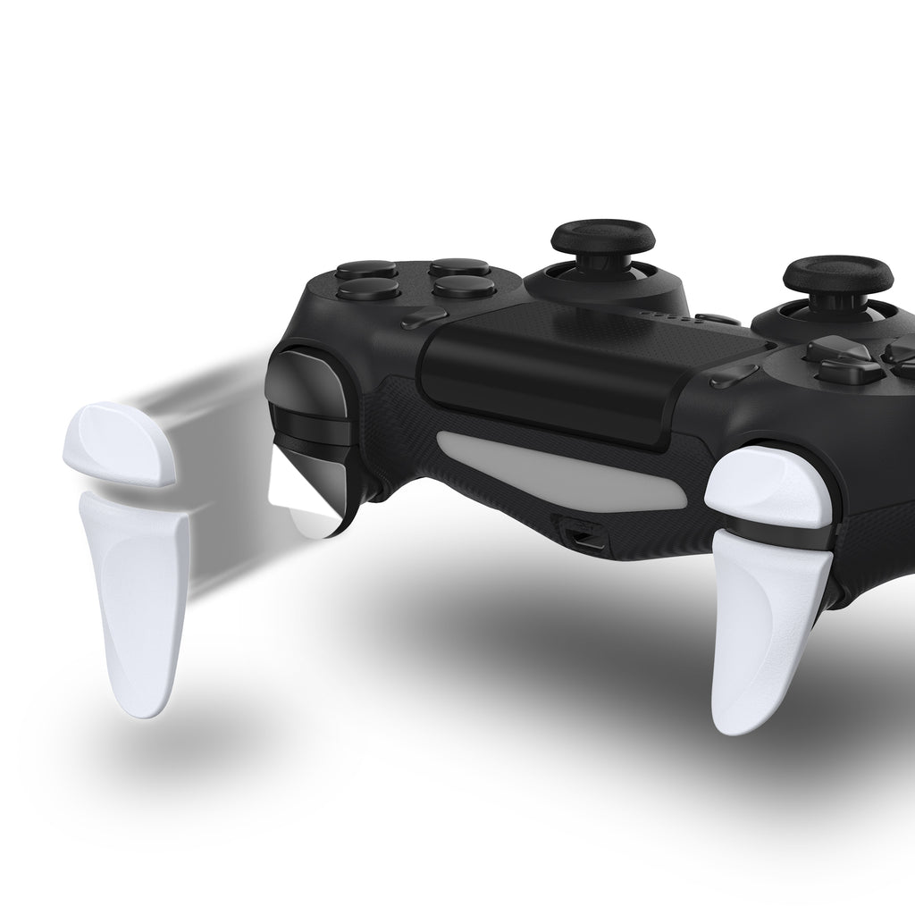 PlayVital 2 Pair White Shoulder Buttons Extension Triggers for PS4 All