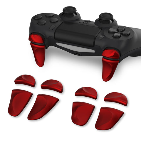 PlayVital 2 Pair Scarlet Red Shoulder Buttons Extension Triggers for PS4 All Model Controller, Game Improvement Adjusters for PS4 Controller, Bumper Trigger Extenders for PS4 Slim Pro Controller - P4PJ004
