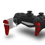 PlayVital 2 Pair Scarlet Red Shoulder Buttons Extension Triggers for PS4 All Model Controller, Game Improvement Adjusters for PS4 Controller, Bumper Trigger Extenders for PS4 Slim Pro Controller - P4PJ004