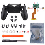 eXtremeRate Textured Black Dawn 2.0 FlashShot Trigger Stop Remap Kit for PS4 CUH-ZCT2 Controller, Part & Back Shell & 2 Back Buttons & 2 Trigger Lock for PS4 Controller JDM 040/050/055 - P4QS001