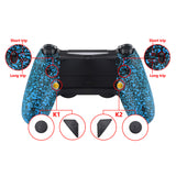 eXtremeRate Textured Blue Dawn 2.0 FlashShot Trigger Stop Remap Kit for PS4 CUH-ZCT2 Controller, Part & Back Shell & 2 Back Buttons & 2 Trigger Lock for PS4 Controller JDM 040/050/055 - P4QS004
