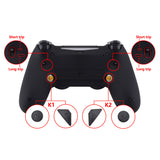 eXtremeRate Soft Touch Black Dawn 2.0 FlashShot Trigger Stop Remap Kit for PS4 CUH-ZCT2 Controller, Part & Back Shell & 2 Back Buttons & 2 Trigger Lock for PS4 Controller JDM 040/050/055 - P4QS008