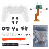 eXtremeRate Soft Touch White Dawn 2.0 FlashShot Trigger Stop Remap Kit for PS4 CUH-ZCT2 Controller, Part & Back Shell & 2 Back Buttons & 2 Trigger Lock for PS4 Controller JDM 040/050/055 - P4QS009