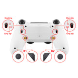 eXtremeRate Soft Touch White Dawn 2.0 FlashShot Trigger Stop Remap Kit for PS4 CUH-ZCT2 Controller, Part & Back Shell & 2 Back Buttons & 2 Trigger Lock for PS4 Controller JDM 040/050/055 - P4QS009