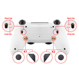 eXtremeRate White Dawn 2.0 FlashShot Trigger Stop Remap Kit for PS4 CUH-ZCT2 Controller, Part & Back Shell & 2 Back Buttons & 2 Trigger Lock for PS4 Controller JDM 040/050/055 - P4QS009