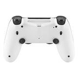 eXtremeRate Soft Touch White Dawn 2.0 FlashShot Trigger Stop Remap Kit for PS4 CUH-ZCT2 Controller, Part & Back Shell & 2 Back Buttons & 2 Trigger Lock for PS4 Controller JDM 040/050/055 - P4QS009