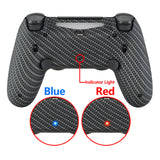 eXtremeRate Black Silver Carbon Fiber Dawn 2.0 FlashShot Trigger Stop Remap Kit for PS4 CUH-ZCT2 Controller, Part & Back Shell & 2 Back Buttons & 2 Trigger Lock for PS4 Controller JDM 040/050/055 - P4QS010