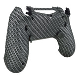 eXtremeRate Black Silver Carbon Fiber Dawn 2.0 FlashShot Trigger Stop Remap Kit for PS4 CUH-ZCT2 Controller, Part & Back Shell & 2 Back Buttons & 2 Trigger Lock for PS4 Controller JDM 040/050/055 - P4QS010