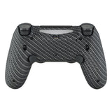 eXtremeRate Black Silver Carbon Fiber Dawn 2.0 FlashShot Trigger Stop Remap Kit for PS4 CUH-ZCT2 Controller, Part & Back Shell & 2 Back Buttons & 2 Trigger Lock for PS4 Controller JDM 040/050/055 - P4QS010