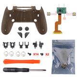 eXtremeRate Wood Grain Dawn 2.0 FlashShot Trigger Stop Remap Kit for PS4 CUH-ZCT2 Controller, Part & Back Shell & 2 Back Buttons & 2 Trigger Lock for PS4 Controller JDM 040/050/055 - P4QS011