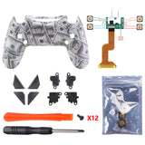 eXtremeRate 100$ Cash Money Dollar Patterned Dawn Remappable Remap Kit with Redesigned Back Shell & 4 Back Buttons for PS4 Controller JDM 040/050/055 - P4RM001