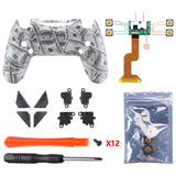 eXtremeRate 100$ Cash Money Dollar Patterned Dawn Remappable Remap Kit with Redesigned Back Shell & 4 Back Buttons for PS4 Controller JDM 040/050/055 - P4RM001