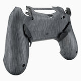 eXtremeRate Brushed Silver Patterned Dawn Remappable Remap Kit with Redesigned Back Shell & 4 Back Buttons for PS4 Controller JDM 040/050/055 - P4RM005