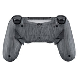 eXtremeRate Brushed Silver Patterned Dawn Remappable Remap Kit with Redesigned Back Shell & 4 Back Buttons for PS4 Controller JDM 040/050/055 - P4RM005