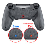 eXtremeRate Brushed Silver Patterned Dawn Remappable Remap Kit with Redesigned Back Shell & 4 Back Buttons for PS4 Controller JDM 040/050/055 - P4RM005