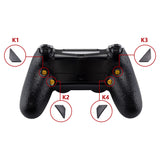 eXtremeRate Textured Black Dawn Remappable Remap Kit with Redesigned Back Shell & 4 Back Buttons for PS4 Controller JDM 040/050/055 - P4RM006