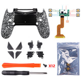 eXtremeRate Textured White Dawn Remappable Remap Kit with Redesigned Back Shell & 4 Back Buttons for PS4 Controller JDM 040/050/055 - P4RM007